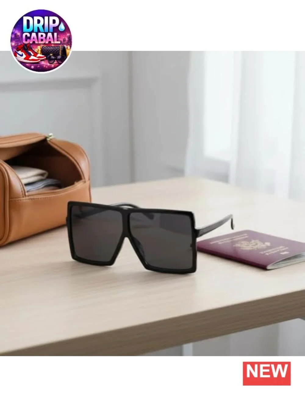 Oversized Square Sunglasses Flat Top Fashion Shades UV Protection